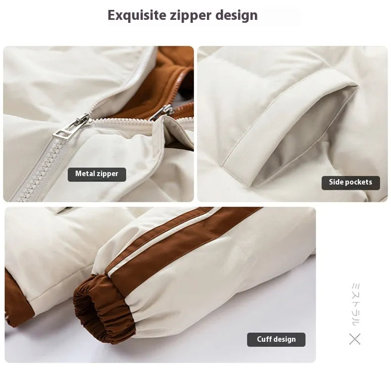 ArcticShield™ Men’s Colorblock Puffer – Insulated Cotton Hooded Jacket