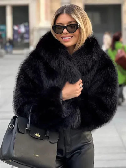 Glam Luxe™ Faux Fur Plush Coat – Winter Edition