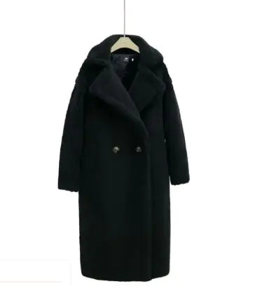 Luxury Longline Plush Lamb Coat – Winter Elegance in Every Step