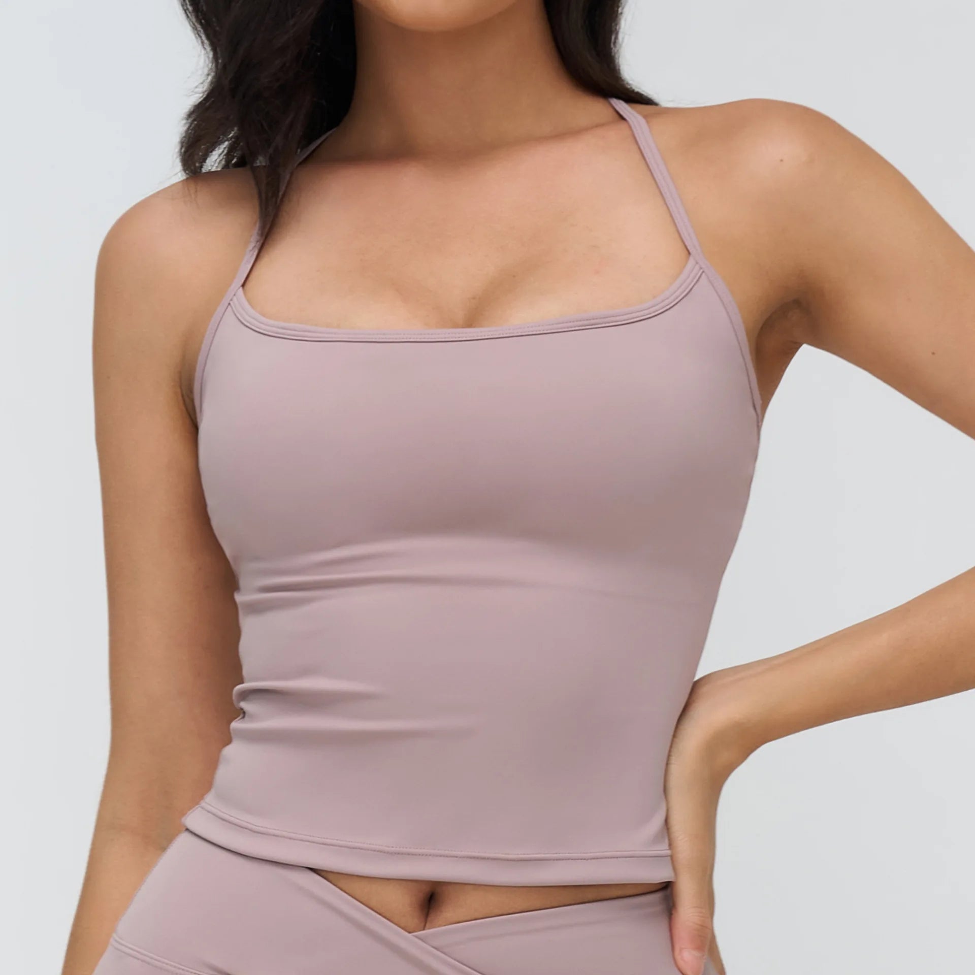 SculptFlex™ Luxe Yoga Tank – Built-In Bra & Seamless Fit