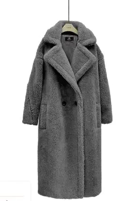 Luxury Longline Plush Lamb Coat – Winter Elegance in Every Step