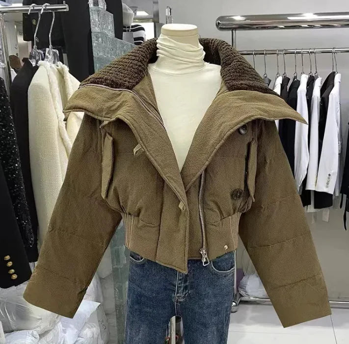 Luxe Puff Cropped Winter Jacket – Bold, Cozy, and Street-Chic