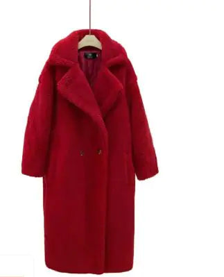 Luxury Longline Plush Lamb Coat – Winter Elegance in Every Step