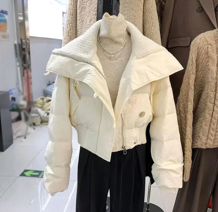 Luxe Puff Cropped Winter Jacket – Bold, Cozy, and Street-Chic