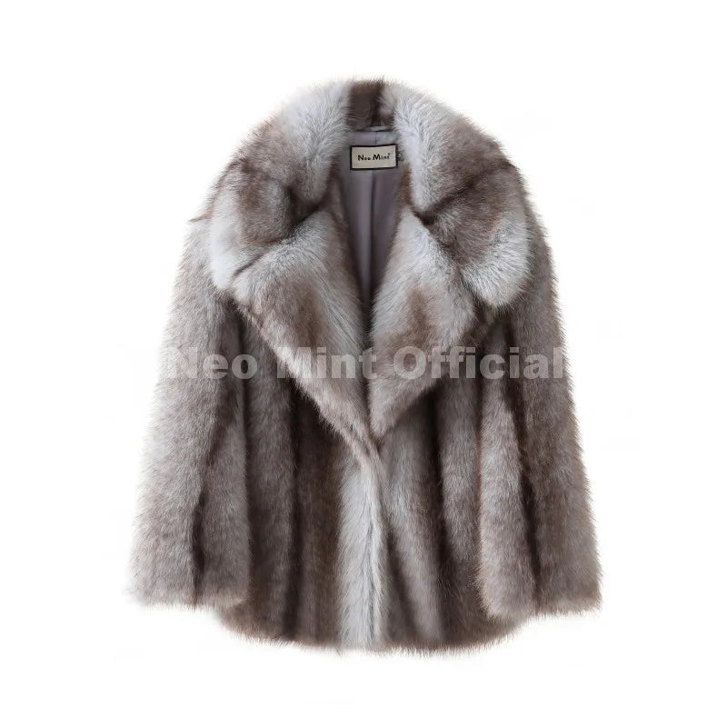 LUXÉLINE “Roxbury” Striped Faux Fur Coat – Oversized Winter Luxe in 4 Bold Colors