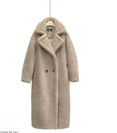 Luxury Longline Plush Lamb Coat – Winter Elegance in Every Step