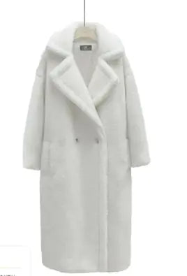Luxury Longline Plush Lamb Coat – Winter Elegance in Every Step