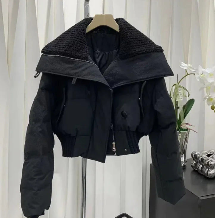 Luxe Puff Cropped Winter Jacket – Bold, Cozy, and Street-Chic